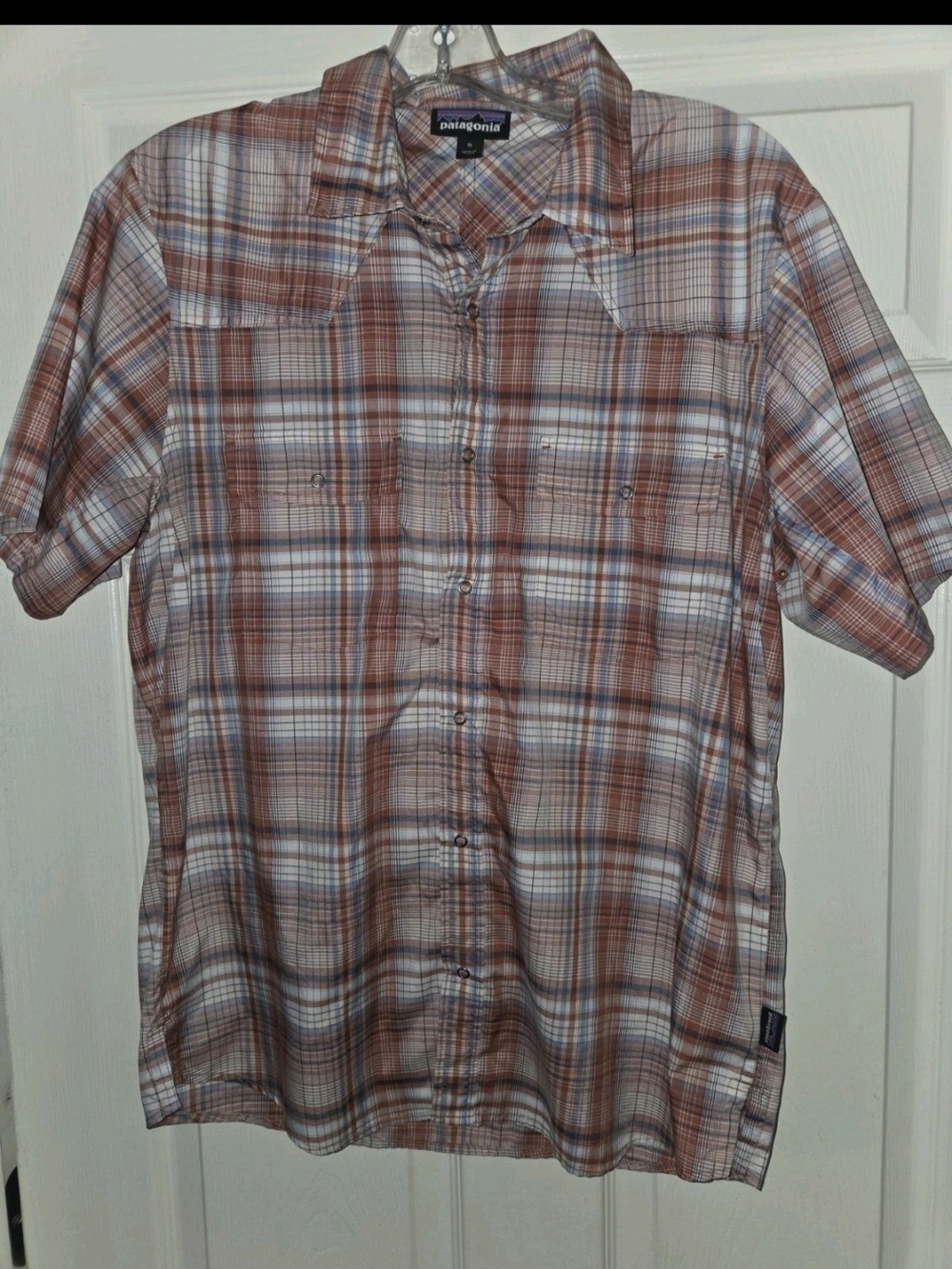 Patagonia Men’s Vented Short-Sleeve Plaid Snap Front Camp Shirt